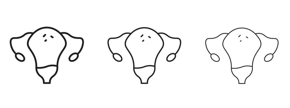 Pelvic inflammatory disease icon. black strokes lines vector pack for graphic work