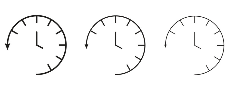 Past icon. black strokes lines vector pack for graphic work
