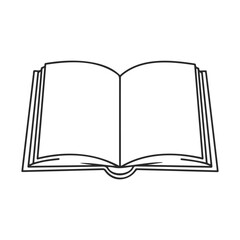 Open book icon outline on white background