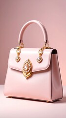 Elegant pink handbag with embellishments