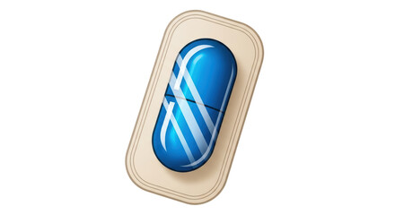 Isolated Blue Pill Capsule