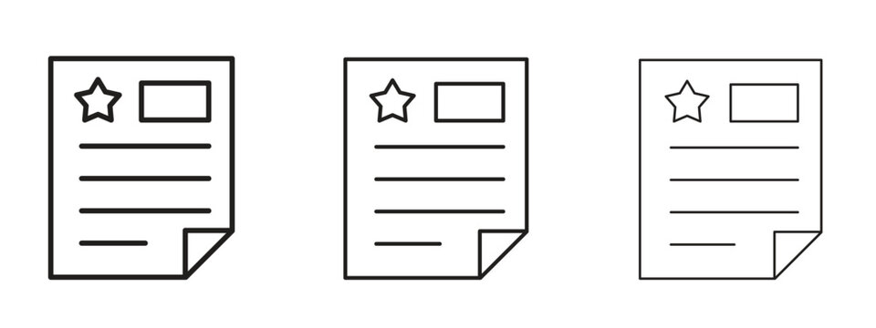 License icon. black strokes lines vector pack for graphic work