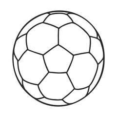 Fototapeta premium Monochrome outline of a soccer ball with hexagonal and pentagonal patterns