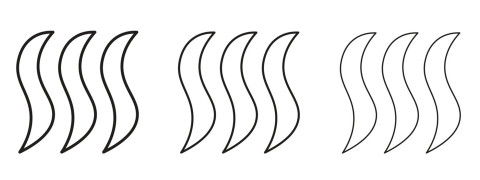 Hot icon. black strokes lines vector pack for graphic work