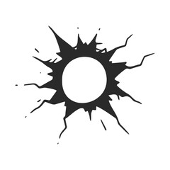 Black ink splash on white background with artistic splatter design