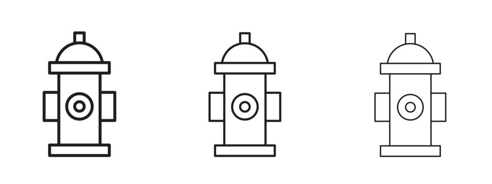 Fire hydrant icon. black strokes lines vector pack for graphic work