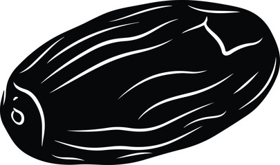 Silhouette date fruit healthy nutrition ramadan kareem food Vector Illustrator