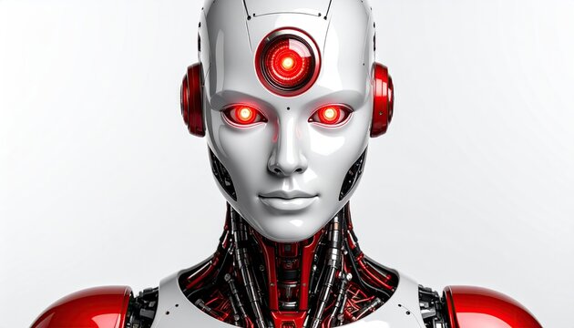 Close-up of a futuristic robot head (2)