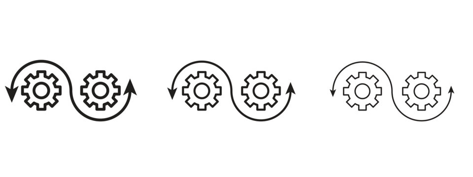 Devops icon. black strokes lines vector pack for graphic work