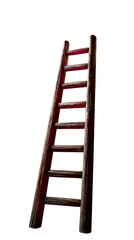 A ladder reaching up to the moon, isolated on transparent background