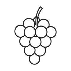 Simple line art of grape cluster with black outline