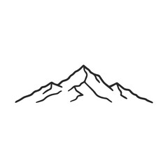 Fototapeta premium Simple minimalist mountain line drawing in black and white