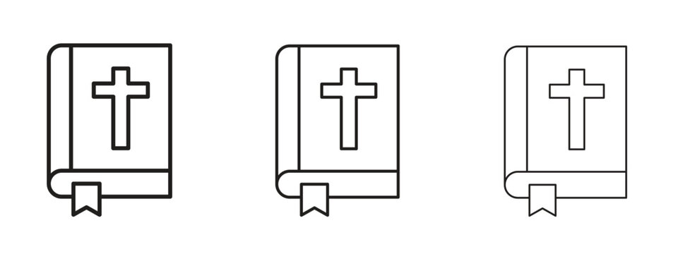Bible icon. black strokes lines vector pack for graphic work