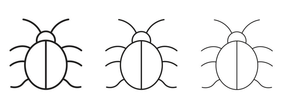 Bedbug icon. black strokes lines vector pack for graphic work
