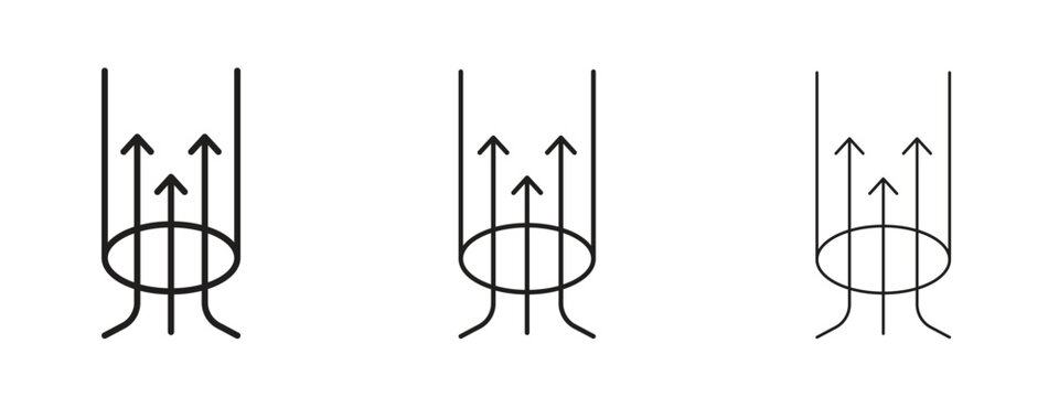 Air suction icon. black strokes lines vector pack for graphic work