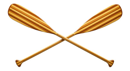 Isolated Two Crossed Canoe Paddles