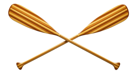 Isolated Two Crossed Canoe Paddles