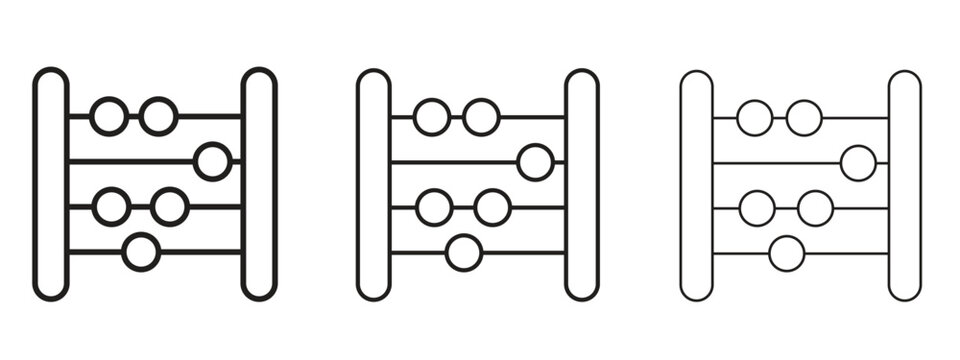 Abacus icon. black strokes lines vector pack for graphic work
