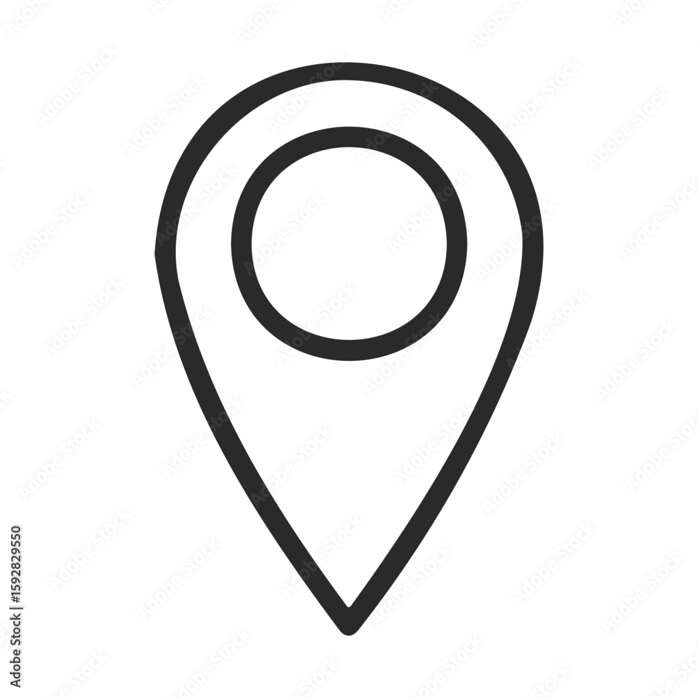 Poster minimalistic map pin icon design with outline style for location and navigation