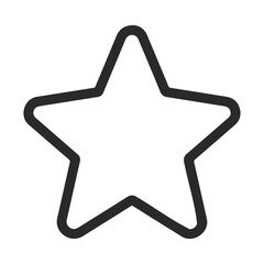 Obraz premium Black star outline on white background