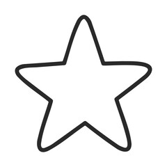 Obraz premium Simple black outline of a five-pointed star on white background