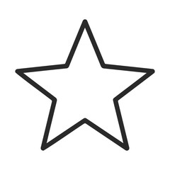 Obraz premium Outline of a five-pointed star with black border on white background