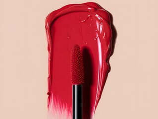 Crimson Lipstick Spill with Applicator - Abstract Beauty Concept