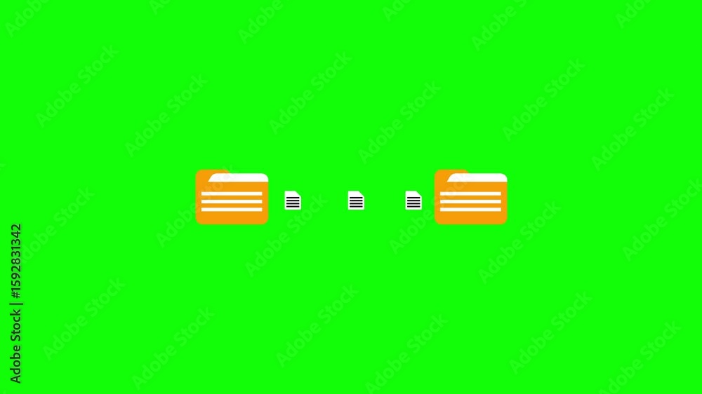 Poster data transfer animation. minimalist design illustrating file exchange and network communication proc