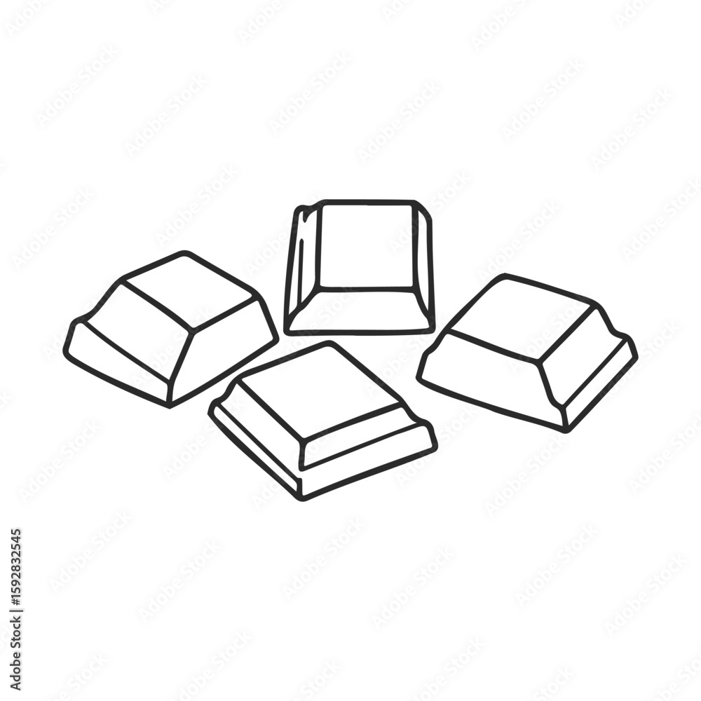 Fototapete black and white outline of four computer keyboard keys