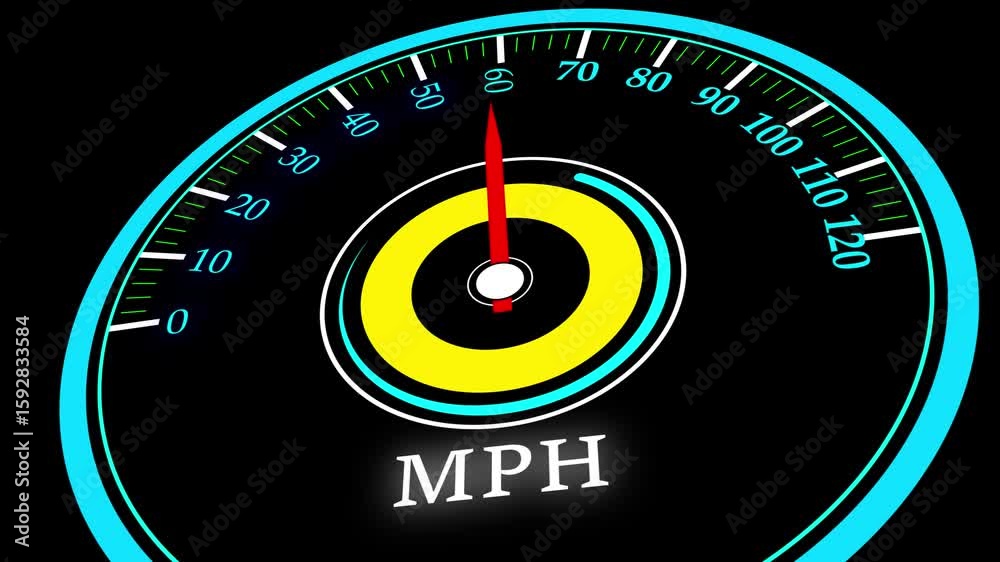 Poster digital speedometer animation. animated car gauge showing speed, velocity, and dashboard performance