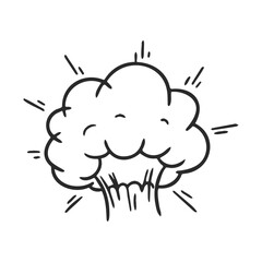 Fototapeta premium Broccoli cartoon drawing with vibrant lines in black and white style