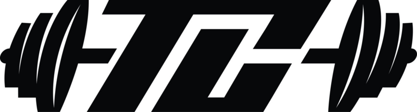 TG Fitness Logo with Barbell