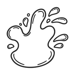 Obraz premium Black and white splash shape with droplets