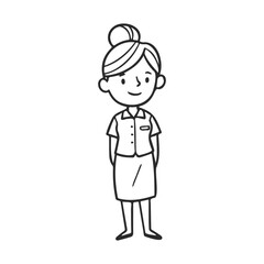 Cartoon illustration of female character in professional outfit