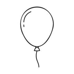 Simple black and white line drawing of a balloon