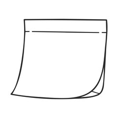 Minimalist line art of a blank paper sheet with curled corner