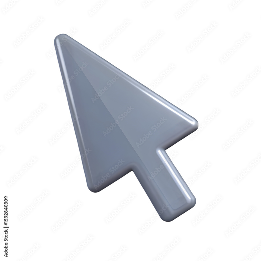 Poster Cursor pointer mouse click icon front view 3d rendering illustration on transparent background
