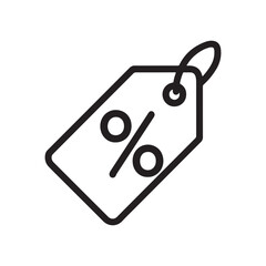 Discount Tag Outline Icon Vector on White Background