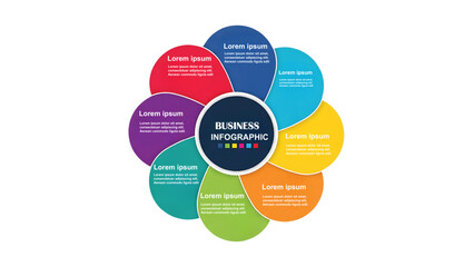 Colorful Circular Business Infographic Template for Data Visualization