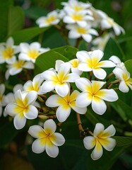 Naklejka premium Close-up of Plumeria blossoms