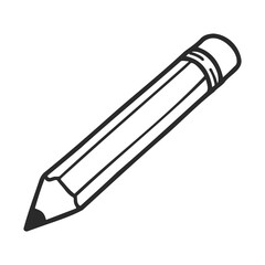 Fototapeta premium Simple black and white pencil illustration on white background