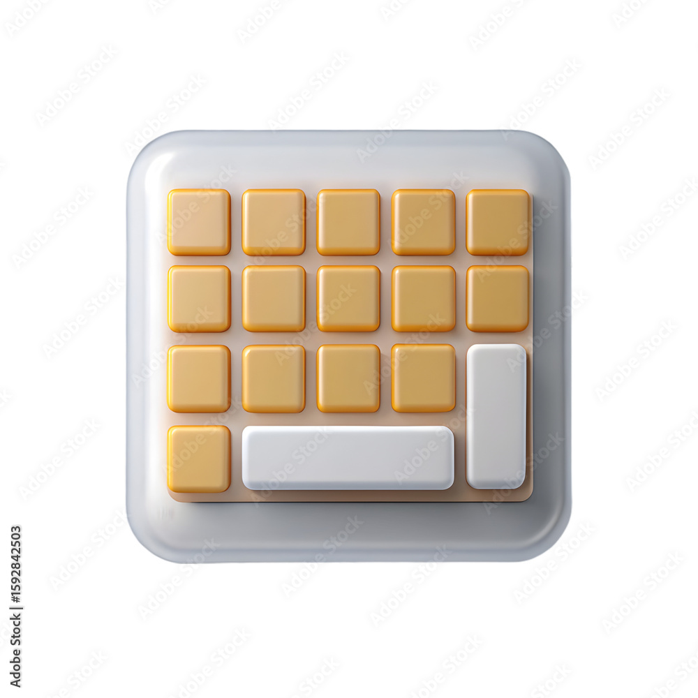 Poster paste shortcut keyboard icon front view 3d rendering illustration on transparent background