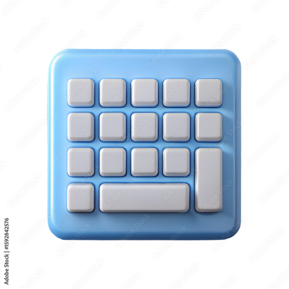 Poster paste shortcut keyboard icon front view 3d rendering illustration on transparent background