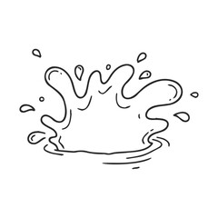 Black outline of splash with water droplets illustration