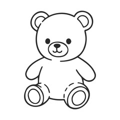 Obraz premium Cute outline drawing of sitting teddy bear for kids' coloring pages