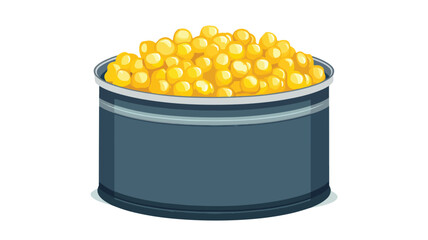Isolated Canned Sweetcorn in Tin Can, Simple Flatlay