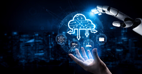 AI artificial intelligence optimizes cloud infrastructure with virtual assistants and intelligent...
