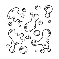 Fototapeta premium Abstract black and white liquid blob pattern with drops
