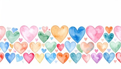 Watercolor hearts border (2)