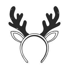 Obraz premium Antler headband with ears illustration on white background